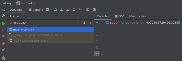 Палитра Debug