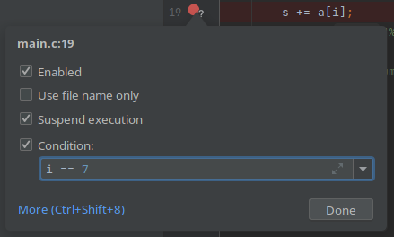 Условная точка останова