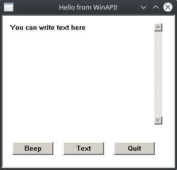 Откомпилированный пример в Wine